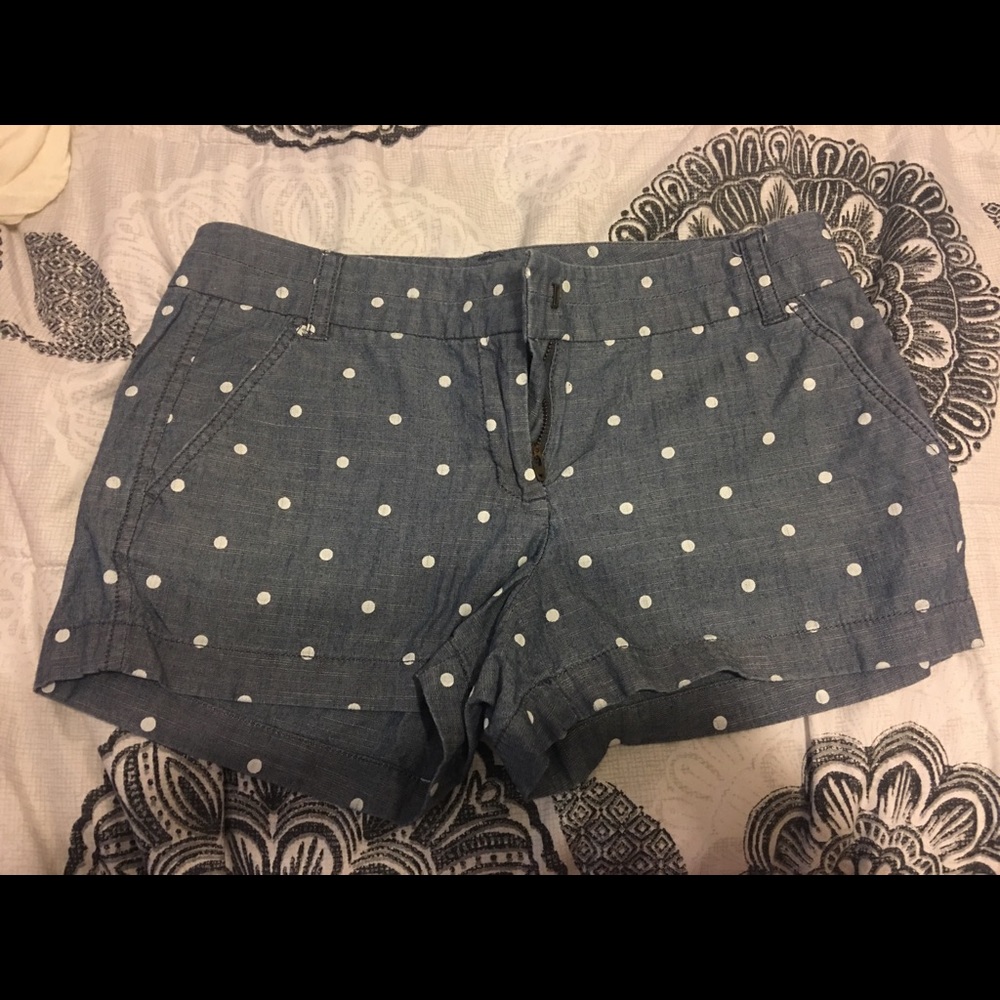J. Crew chambray denim polka dot shorts size 4